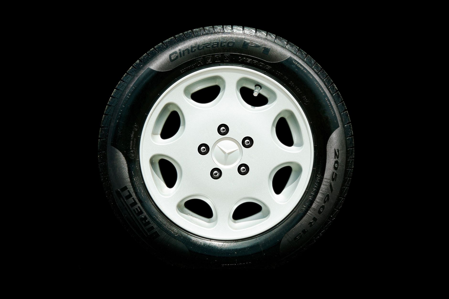 A new tyre fitted on an alloy wheel